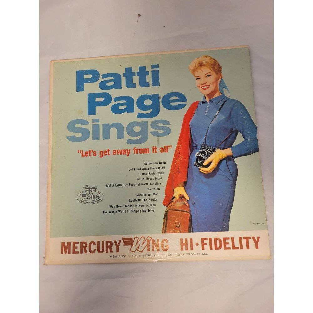 Patti Page Sings "Let's get away from it all" LP Vinyl Record